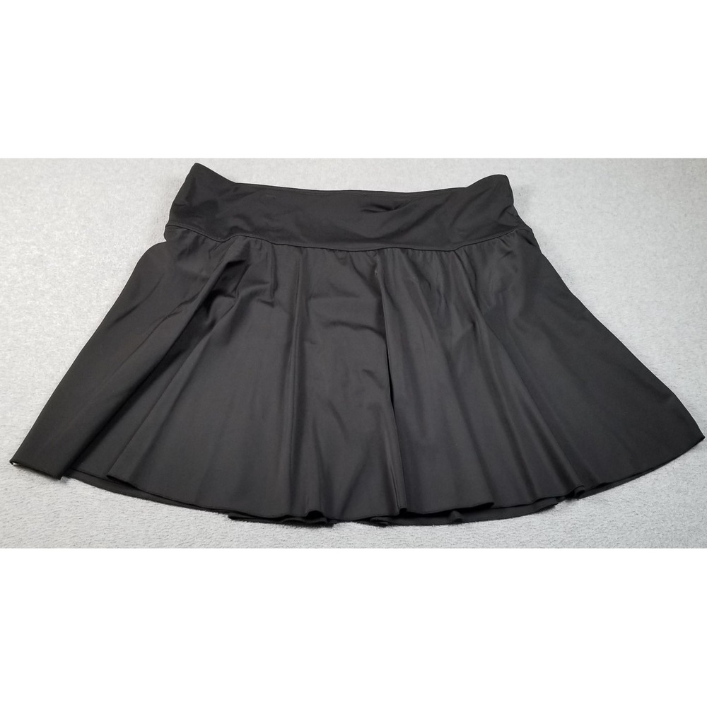 NEW Septangle Swim Skirt Women's 24W Plus Black Stretch Elastic Waist Beach Lake